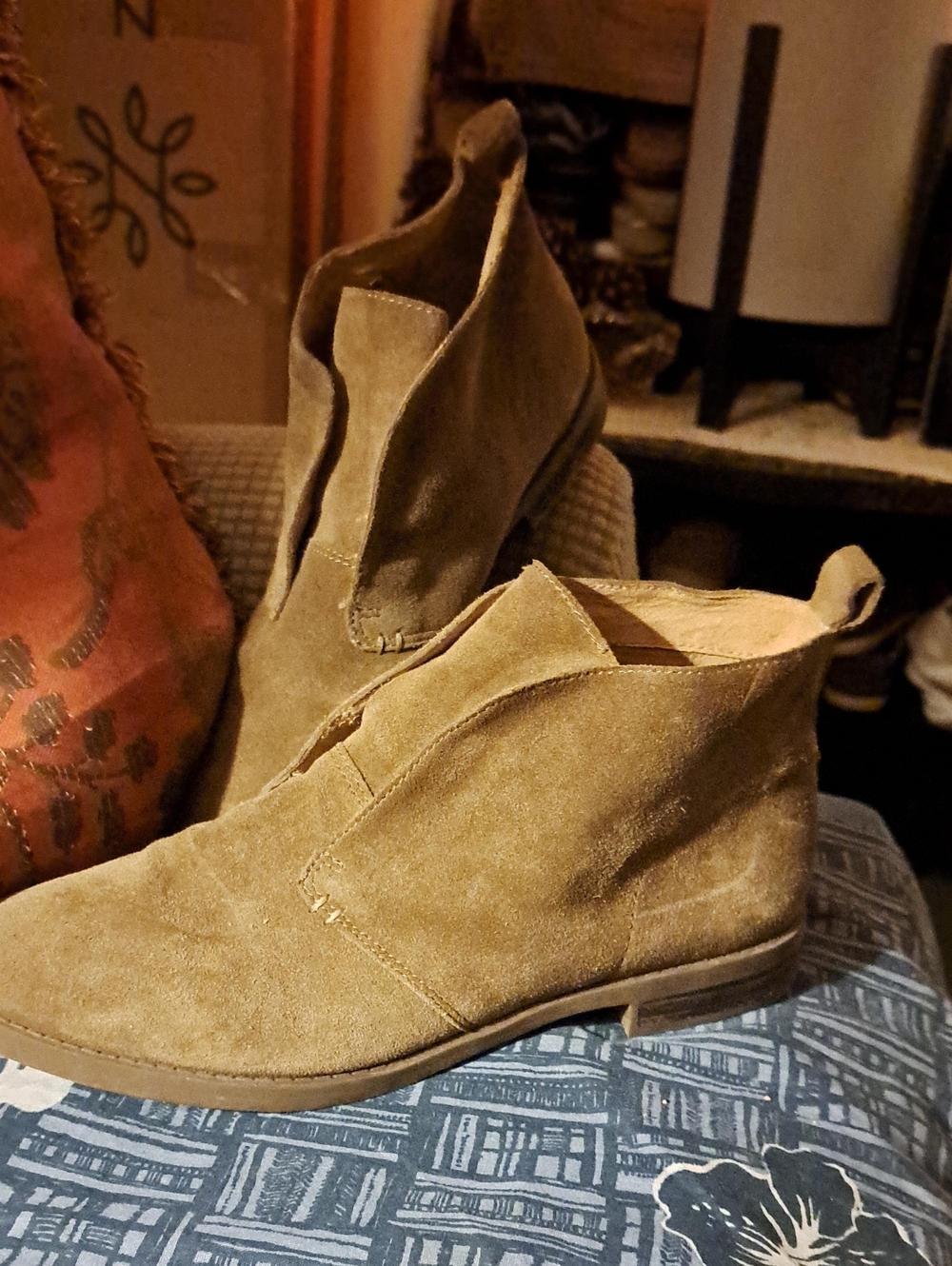 Franco Sarto Tan Suede Ankle Booties